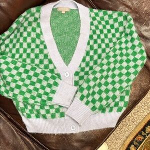 J. Crew Green and light blue Knit Sweater size small nwot